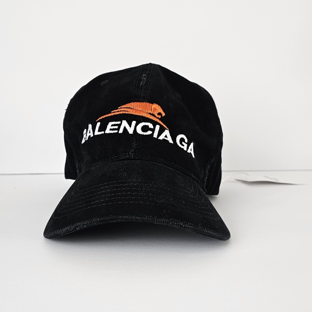 Black and Orange graphic fitted baseball Cap - Picture 6 of 11